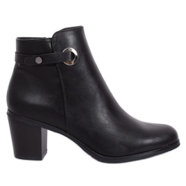 Černé kozačky na vysokém podpatku BM-9088 Black černý