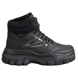 SHELOVET Módní šněrovací boty černý