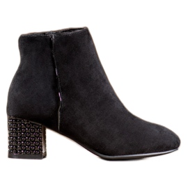 SHELOVET Boty s ozdobnou patou černý