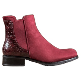 Erynn Maroon Jodhpur boty Snake Print červené