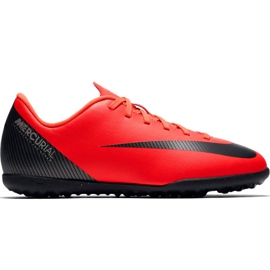 Kopačky Nike Mercurial Vapor X 12 Club Gs CR7 Tf Jr AJ3106 600 vícebarevný červený