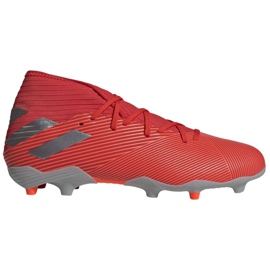 Kopačky Adidas Nemeziz 19.3 Fg M F34389 vícebarevný červené Kopačky Adidas Nemeziz 19.3 Fg M F34389 vícebarevný červené