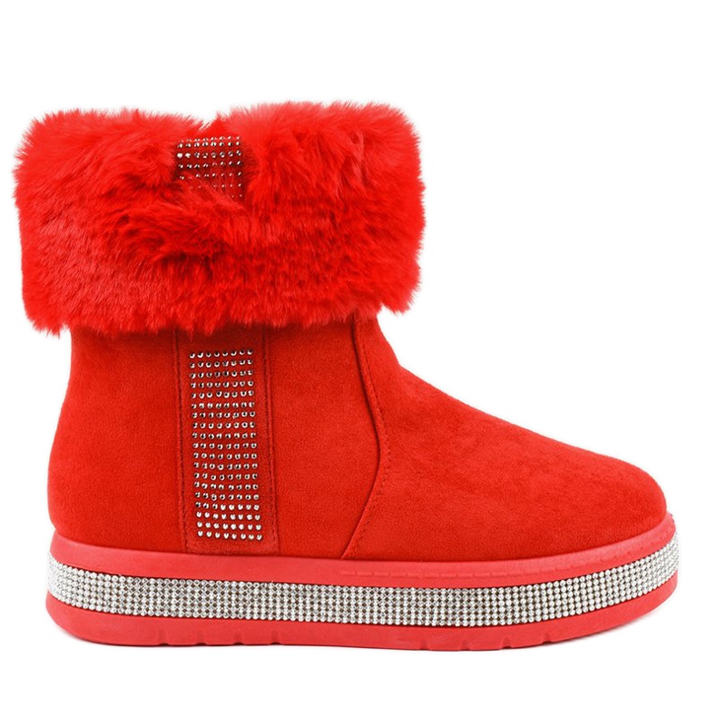 Teple červené semišové eskymácké boty K-356