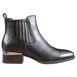 Super Mode Boty s ozdobnou patou černý