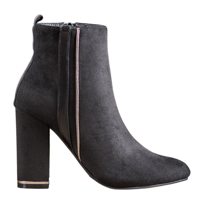 Erynn Semišové kozačky s ozdobným páskem černá