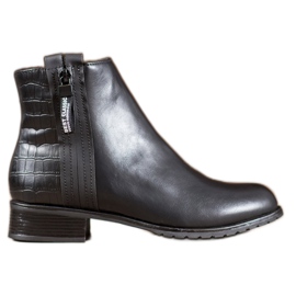 Erynn Boty s ozdobným zipem černý