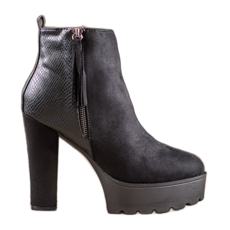 Weide Teplé boty na platformě černá