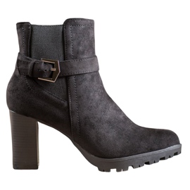 SHELOVET Semišové boty na platformě černý