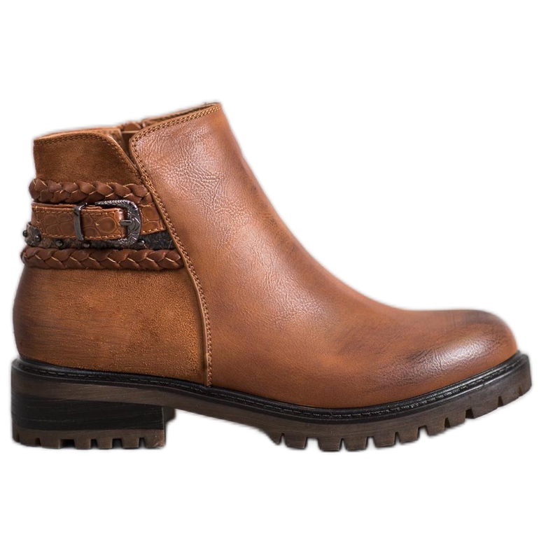 Erynn Dělníci s ozdobným páskem hnědý