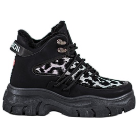 SHELOVET Tenisky s leopardím potiskem černý