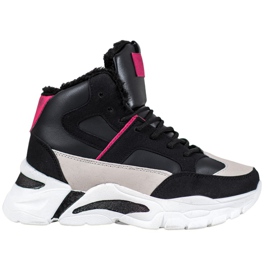 Bella Paris Tenisky s kožešinou černý vícebarevný