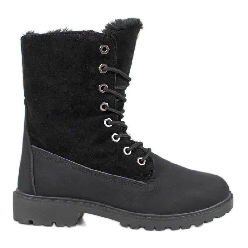 SHELOVET Černí lovci s kožešinou černá