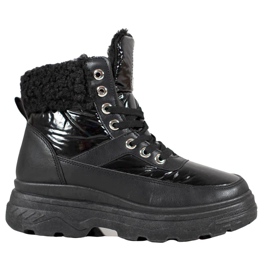 Bella Paris Tenisky S Ovčí Kůže černý