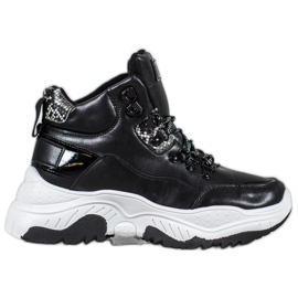 Bella Paris Módní šněrovací tenisky černý