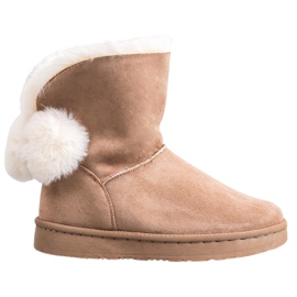 SHELOVET Teplý semiš Mukluki hnědý