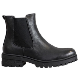 Super Mode Klasičtí dělníci z eko kůže černá