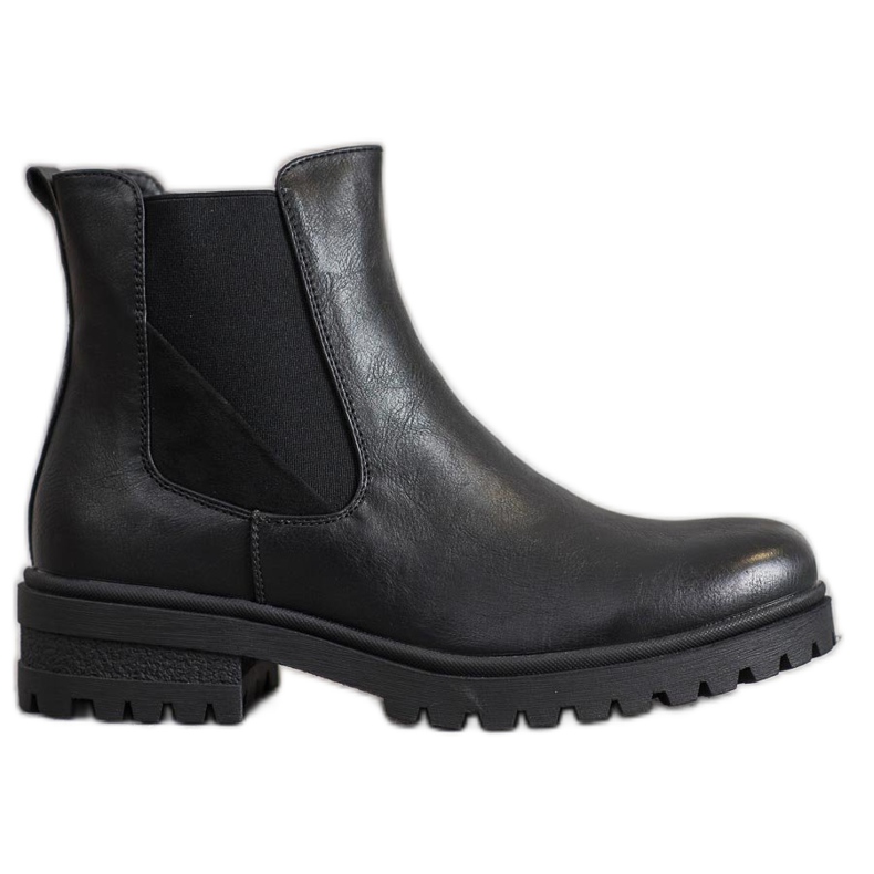 Super Mode Klasičtí dělníci z eko kůže černá