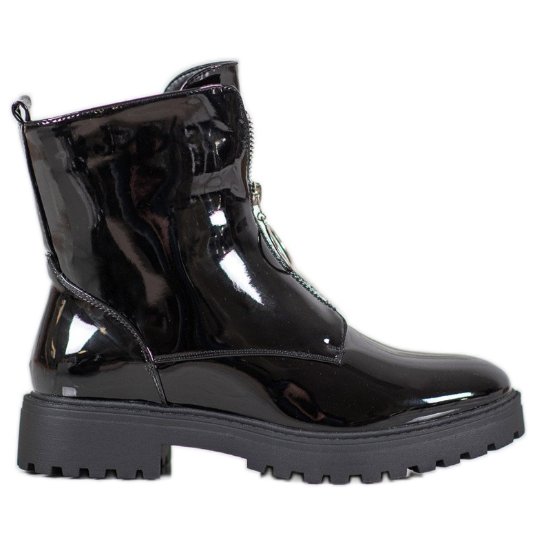 SHELOVET Lakovaní pracovníci z ekologické kůže černá