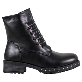 J. Star Módní dělníci s kamínky černý