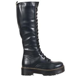 Seastar Šněrovací boty z eko kůže černá Seastar Šněrovací boty z eko kůže černá