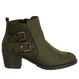 Zelené kozačky na vysokém podpatku K1809305 Khaki zelený