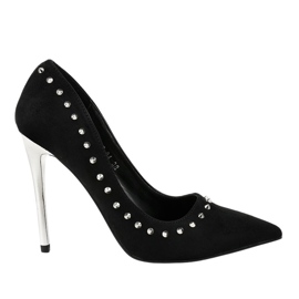 Černé lodičky na patě NF-04 černý