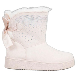 SHELOVET Mukluki s krystaly hnědý