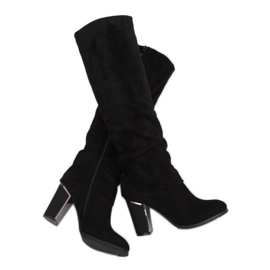 Černé vysoké podpatky 1103-GG Černá černý