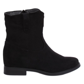 Černé kozačky na skrytém klínu G-7605 Black černý