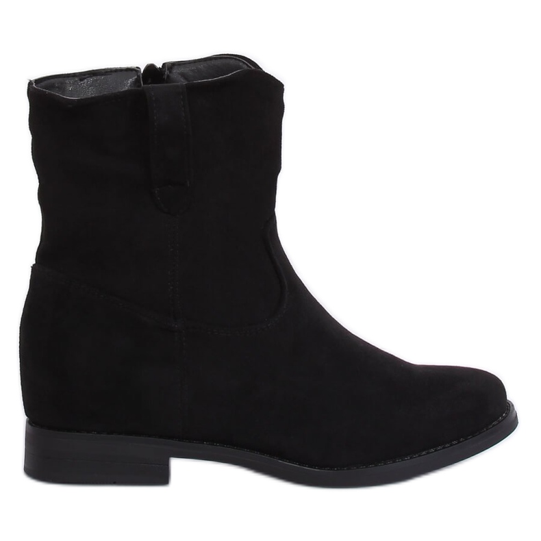 Černé kozačky na skrytém klínu G-7605 Black černá