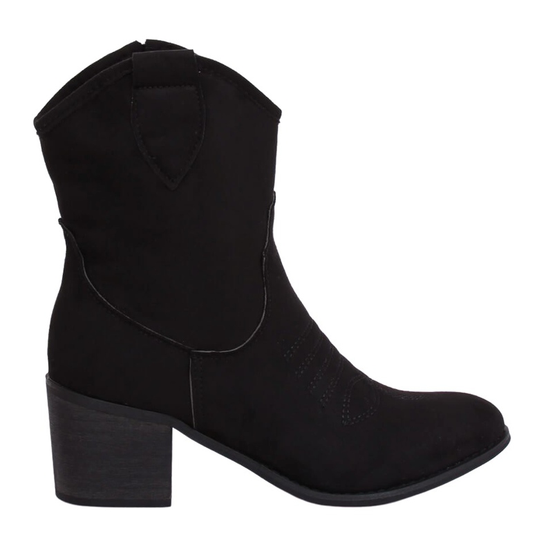 Kovbojské černé semišové boty 5689 Black černá