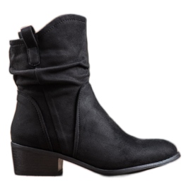 Super Mode Teplé kovbojky na sloupku černý