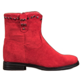 Ideal Shoes Teplé kovbojské boty s tryskami červený