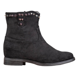 Ideal Shoes Teplé kovbojské boty s tryskami černý