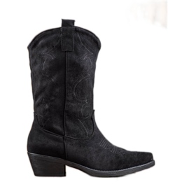 Seastar Nazouvací kovbojské boty se vzorem černý