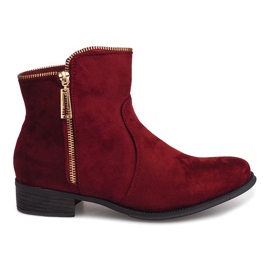 Semišové kozačky Jodhpur 8H8586 Bordo červený