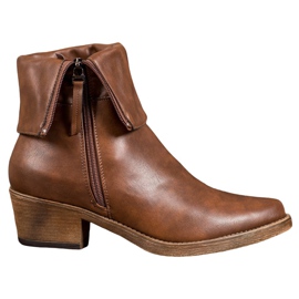 Kylie Kovbojské boty s vyhrnutým svrškem hnědý Kylie Kovbojské boty s vyhrnutým svrškem hnědý