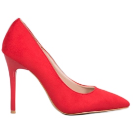 R'S Semišové podpatky červený