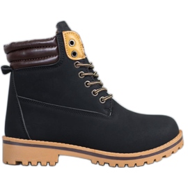 SHELOVET Teplé turistické boty na platformě černý