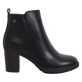 Černé kozačky na vysokém podpatku BM-9077 Black černý