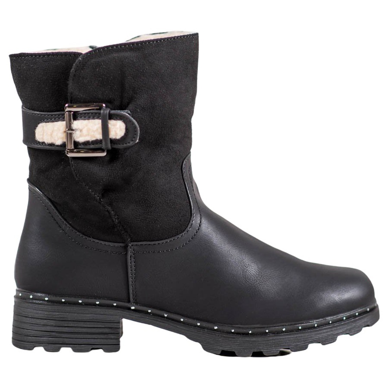 SHELOVET Teplí dělníci s ovčí kůží černá