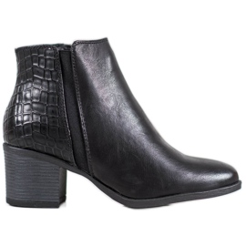 Super Me Teplé boty s hadím potiskem černý