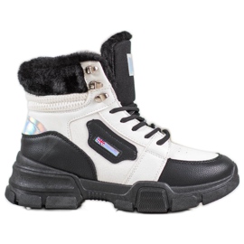 Yes Mile Tenisky s kožešinou bílý černý