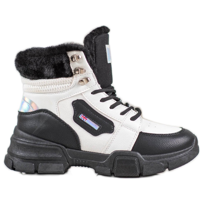 Yes Mile Tenisky s kožešinou bílý černá