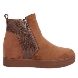 Boty na skrytém klínovém velbloudu RQ235 Camel hnědý