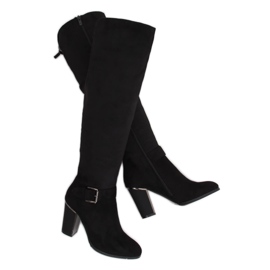 Černé vysoké podpatky 1105-GG Černá černý