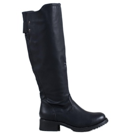 Super Me Ekologické kožené boty černý