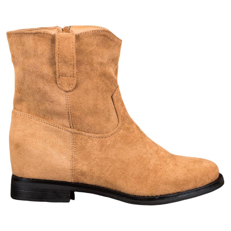 Ideal Shoes Teplé kovbojské boty na klínku hnědý