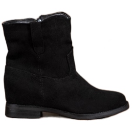 Ideal Shoes Teplé kovbojské boty na klínku černý
