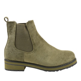 Zelené zateplené kotníkové boty F-3799 zelený